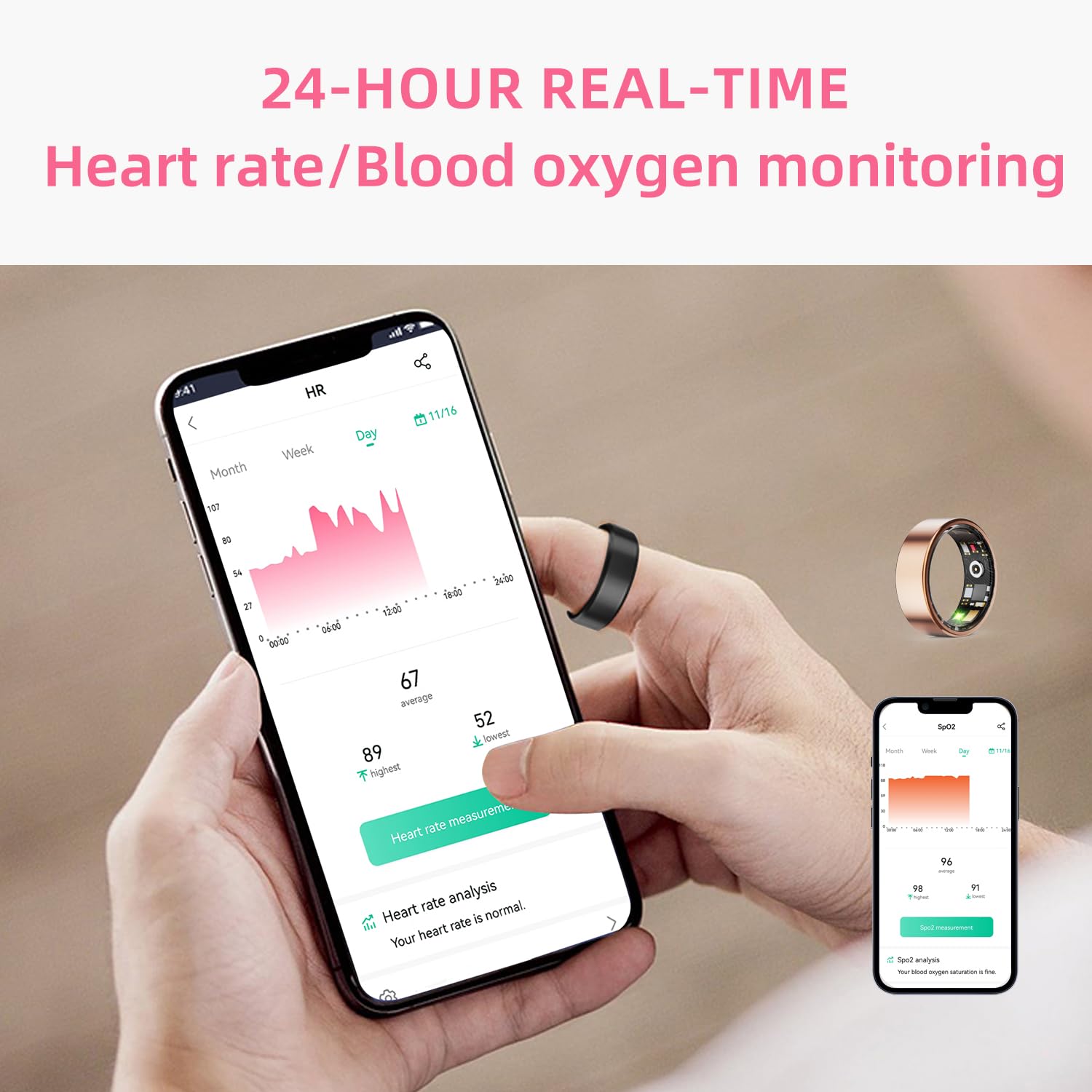 Fitness Tracker Smart Ring for Sleep & Heart Monitoring