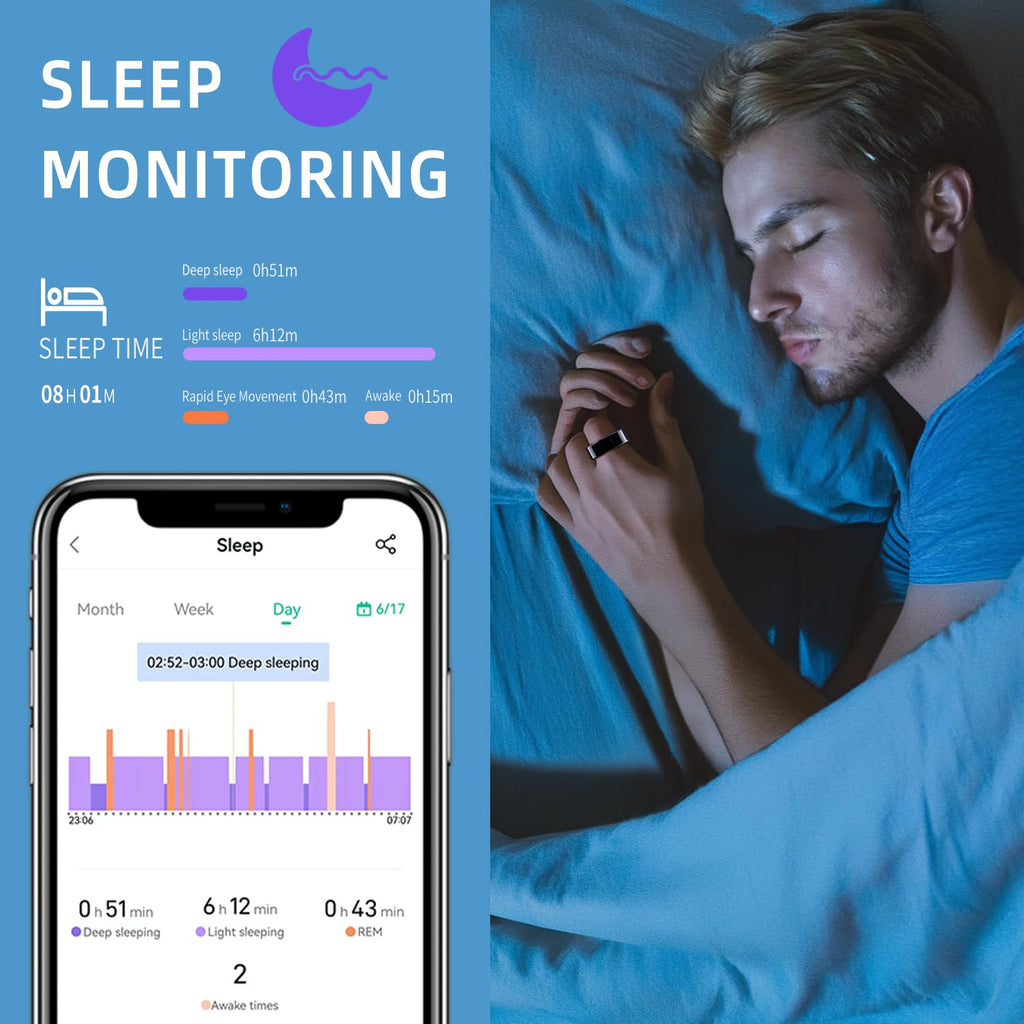 Fitness Tracker Smart Ring for Sleep & Heart Monitoring