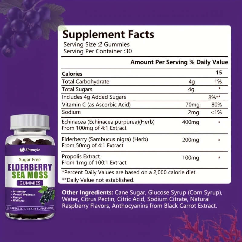 Elderberry Sea Moss Gummies for Immune Support