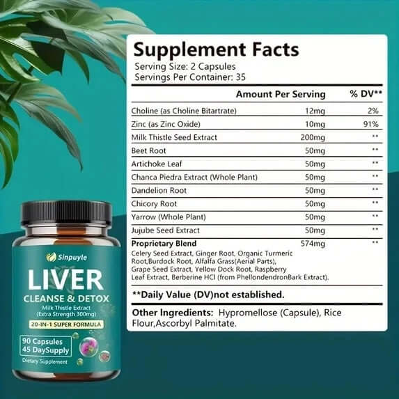 Liver Support Supplement with Milk Thistle Detox Formula